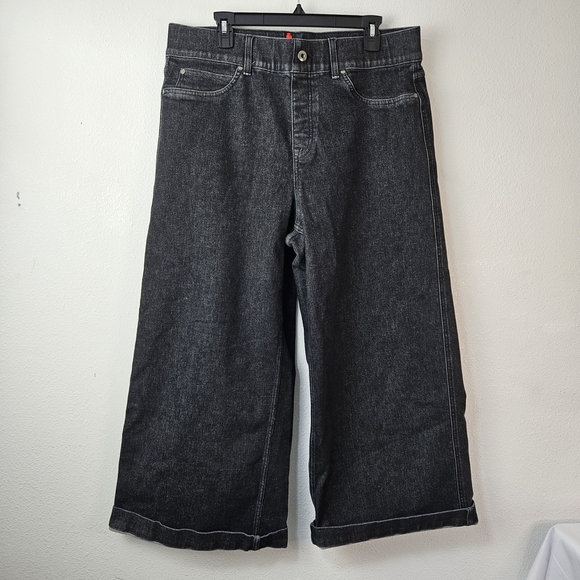 SPANX 20521Q Wide Leg Denim in Charcoal Pull-on Stretch Jeans Size 2X - Picture 1 of 6